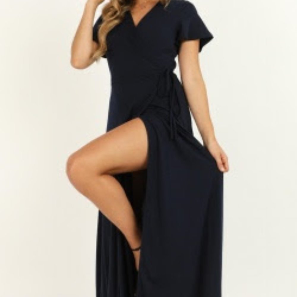 Showpo Meaning To Call Dress Navy Size 2 (XS)